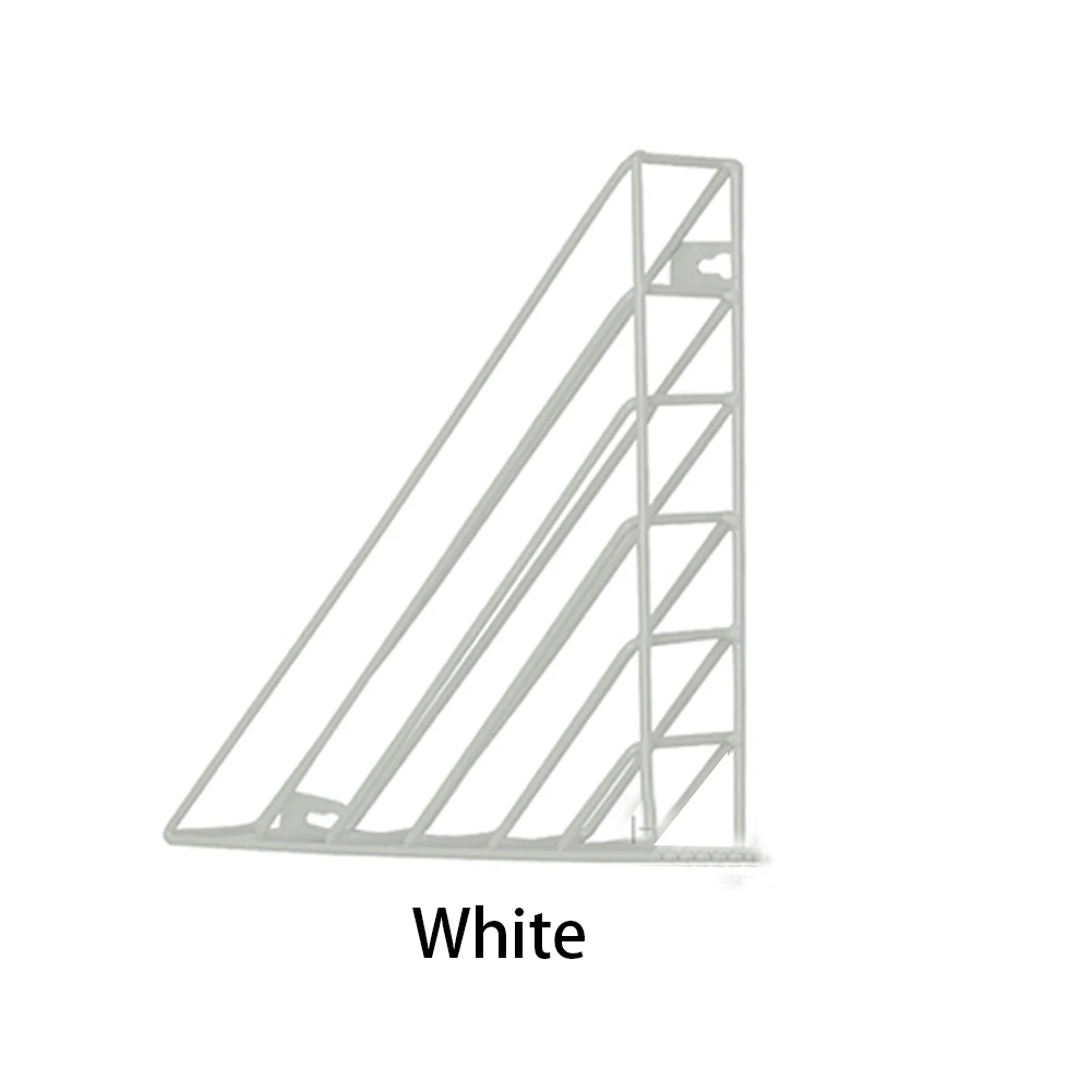 Треугольная настенная полка настенный Декор из металла журнал стеллаж для хранения книг ремесла Дисплей Стенд настенные полки украшение дома - Цвет: White