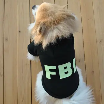 

Autumn and Winter Casual Style Pet Dog Clothing Warm Comfortable Stylish and Handsome FBI Sweater Teddy Bichon Small Dog Costume