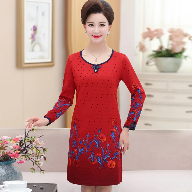 

Autumn And Winter Large Size Dress Autumn Clothing Women's 2018 New Style Fashion Fat Mm Elegant Long Sleeve Underwear 25 Base S