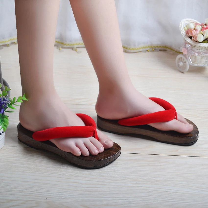 Cosplay Shoes Home Slippers Woman Japanese Traditional Geta Clogs Slippers