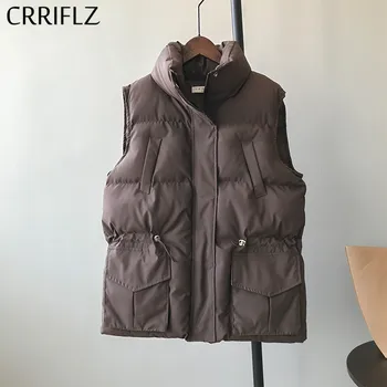 

Women Casual Vest Polyester Regular Zipper Solid O-neck CRRIFLZ