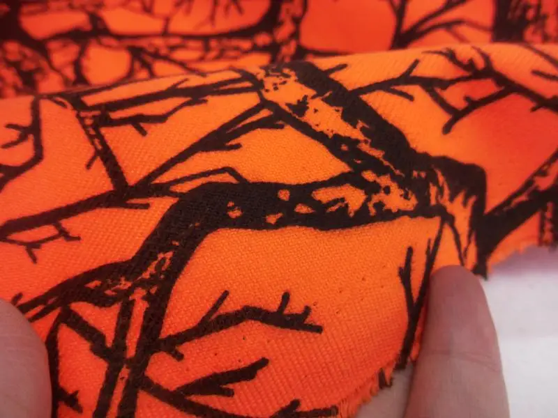 wallpapers Orange Camo Fabric 1 5m width orange camouflage cloth polyester cotton twill bionic tree camo fabric waterproof wear resistant warning clothes