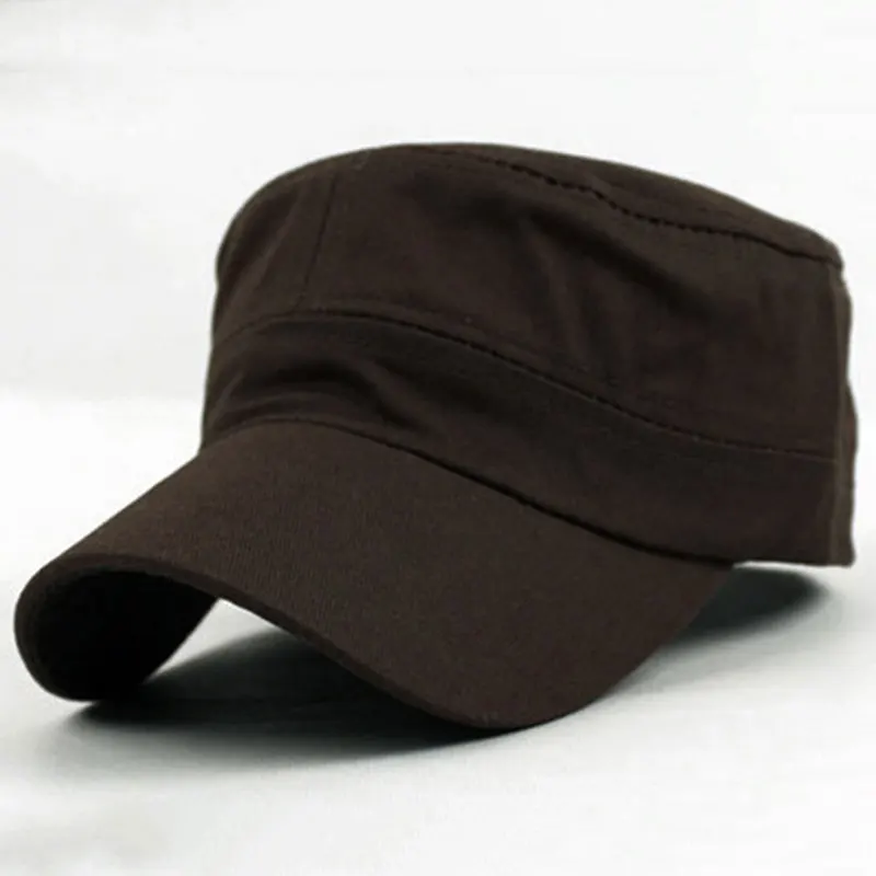 Unisex Vintage Plain Sport Visor Sun Hat Adjustable Military Cadet Style Cap