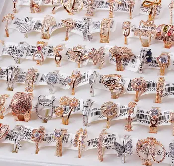 

36 Pcs/lot fashion women fashion alloy ring lot wholesale luxury women jewelry ring lot wholesale