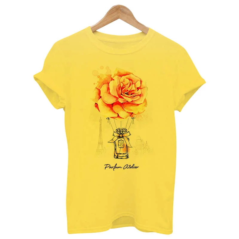 Yellow T Shirt Women 2020 New Summer Short Sleeve Floral Flower Fashion Lady Top Tshirt Ladies Womens Graphic Female Tee T-Shirt