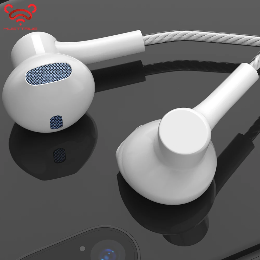 

Original MUSTTRUE Brand 3.5mm connector in-ear Earphone With Microphone Super Stereo DJ 4D Sound Headset for iphone