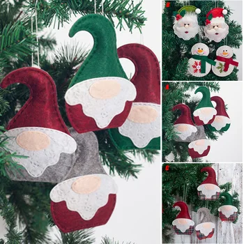 

4Pcs Christmas Ornaments Gift Santa Claus Snowman Tree Toy Doll Hang Decorations Drop Shipping