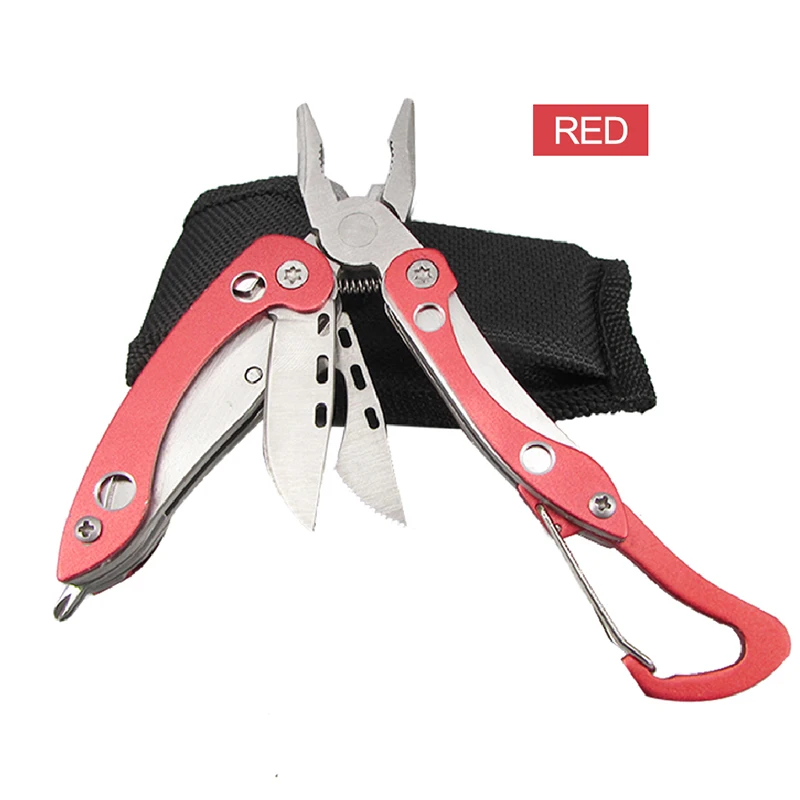KINDLOV Multitool Pliers Portable Folding Pliers Wire Stripper Keychain Knife Screwdriver Outdoor Hiking Camping Tool Hand Tools - Цвет: Type1-Red