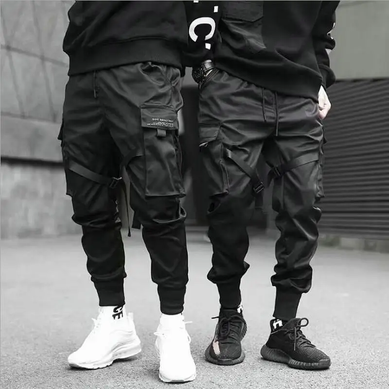 Dropshipping 2020 Hip Hop niño con bolsillo hombres Punk Casual pantalones Joggers hombres tobillo-longitud hombres Pantalones - AliExpress