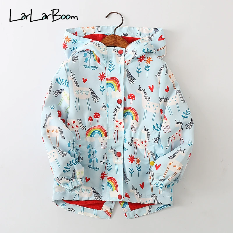 LarLarBoom/Детское пальто; детская верхняя одежда с капюшоном и принтом Фламинго; Одежда для девочек; осенне-зимняя ветровка; куртка для мальчиков