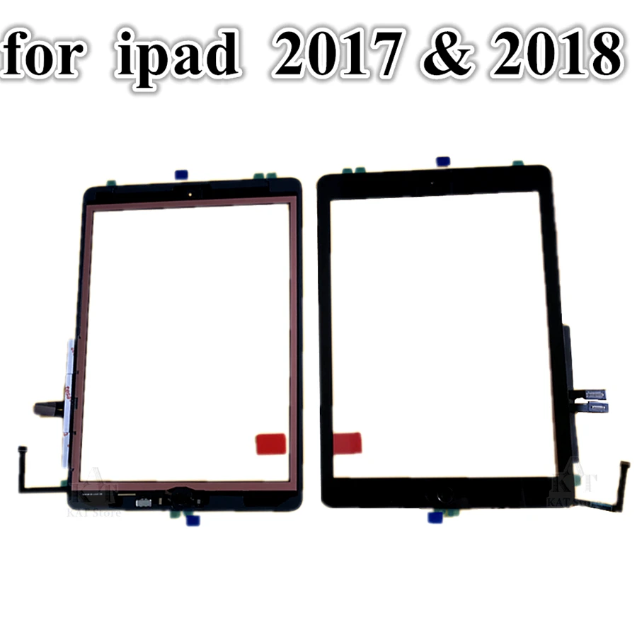 

10Pcs for iPad 5 2017 5th A1822 A1823 2018 6th Gen 9.7 Inch Touch Screen Digitizer Glass With Adhesive Home Button Flex Assembly