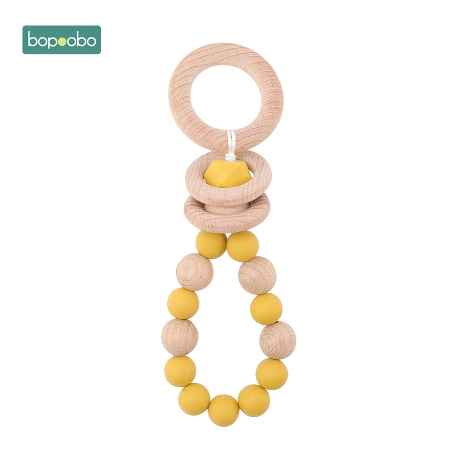 Type 3 Mustard Bopoobo 1 шт. детский Прорезыватель детская музыкальная игрушка Погремушки для новорожденных Силиконовые Бусины BPA бесплатные Детские Прорезыватели для зубов продукт для малышей - Цвет: Type 3 Mustard