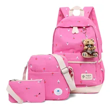 Школьный рюкзак для подростков, женская модная сумка на плечо, Молодежный студенческий свежий большой объем, рюкзак из парусины