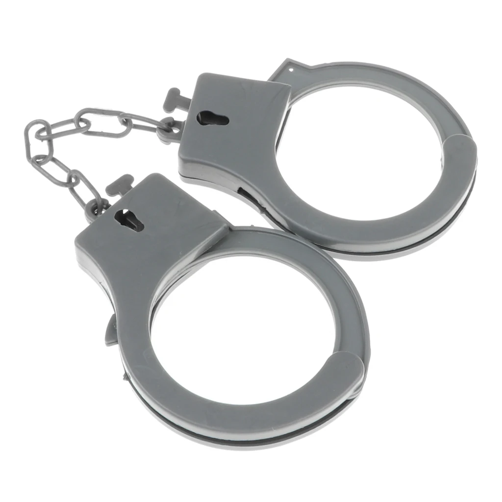 NEW HANDCUFFS CLASSIC SOLID METAL SILVER CHROME POLICE HAND CUFFS 2 KEYS