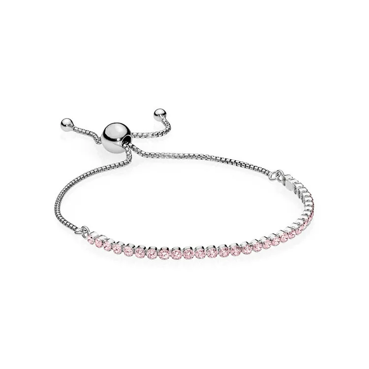 

YPD37 925 Silver Zircon Bracelet Girl Birthday Party DIY Bracelet Gift