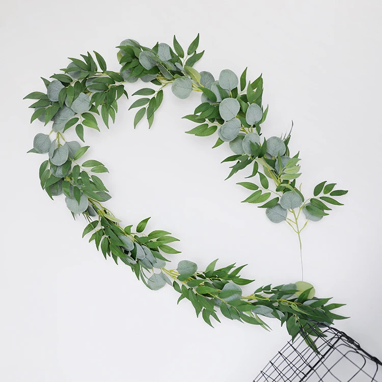 JAROWN Artificial Eucalyptus Vine Home Decoration Willow Leaf Rattan Plants Wall Hanging DIY Garland Wedding Decor Garden Sztuczne Kwiaty (20)