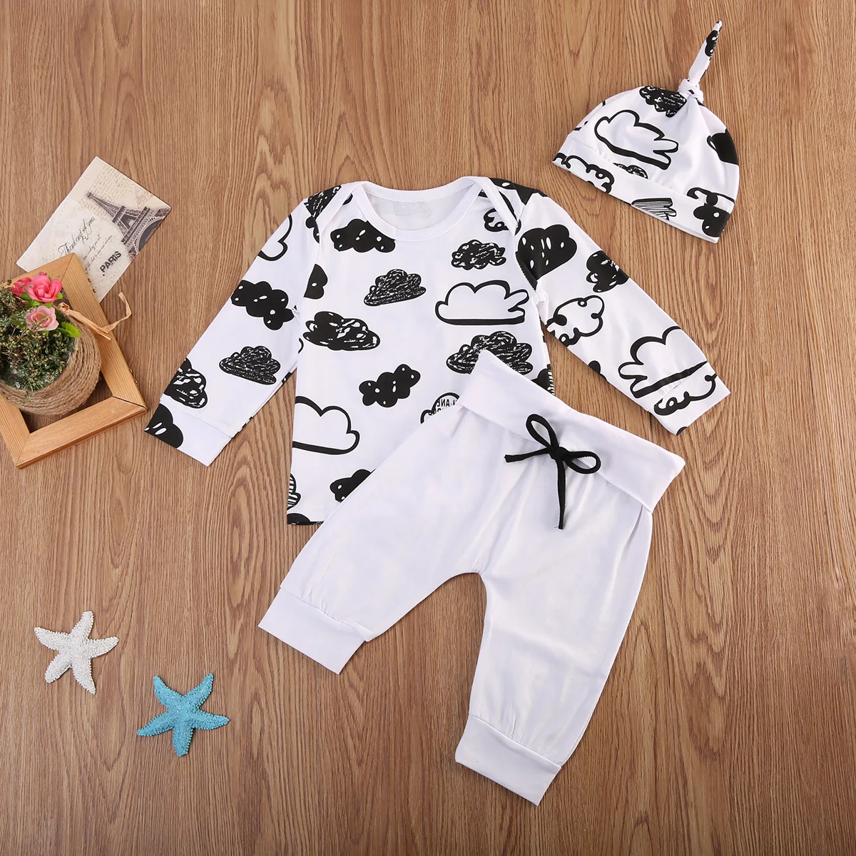 

AU 3Pcs Newborn Infant Baby Girls Boy 0-24M Clothes Top T Shirt Pants Outfit Set