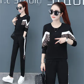 

womens tracksuits two piece sets outfits co-ord set plus 4XLsize large spring atumn pants suits and top sportswear clothes