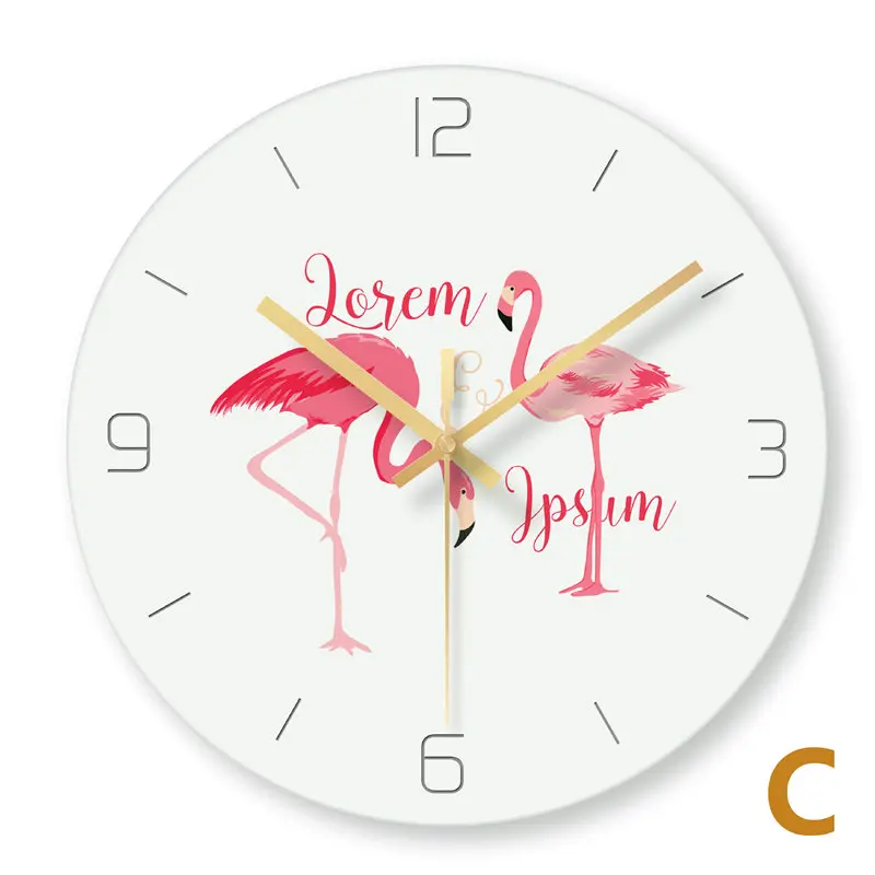 Wall Clock Nordic Household Mute Living Room Bedroom Minimalist Modern Decorative Wall Watch 14 Inch Quartz Round Clocks - Цвет: 3073