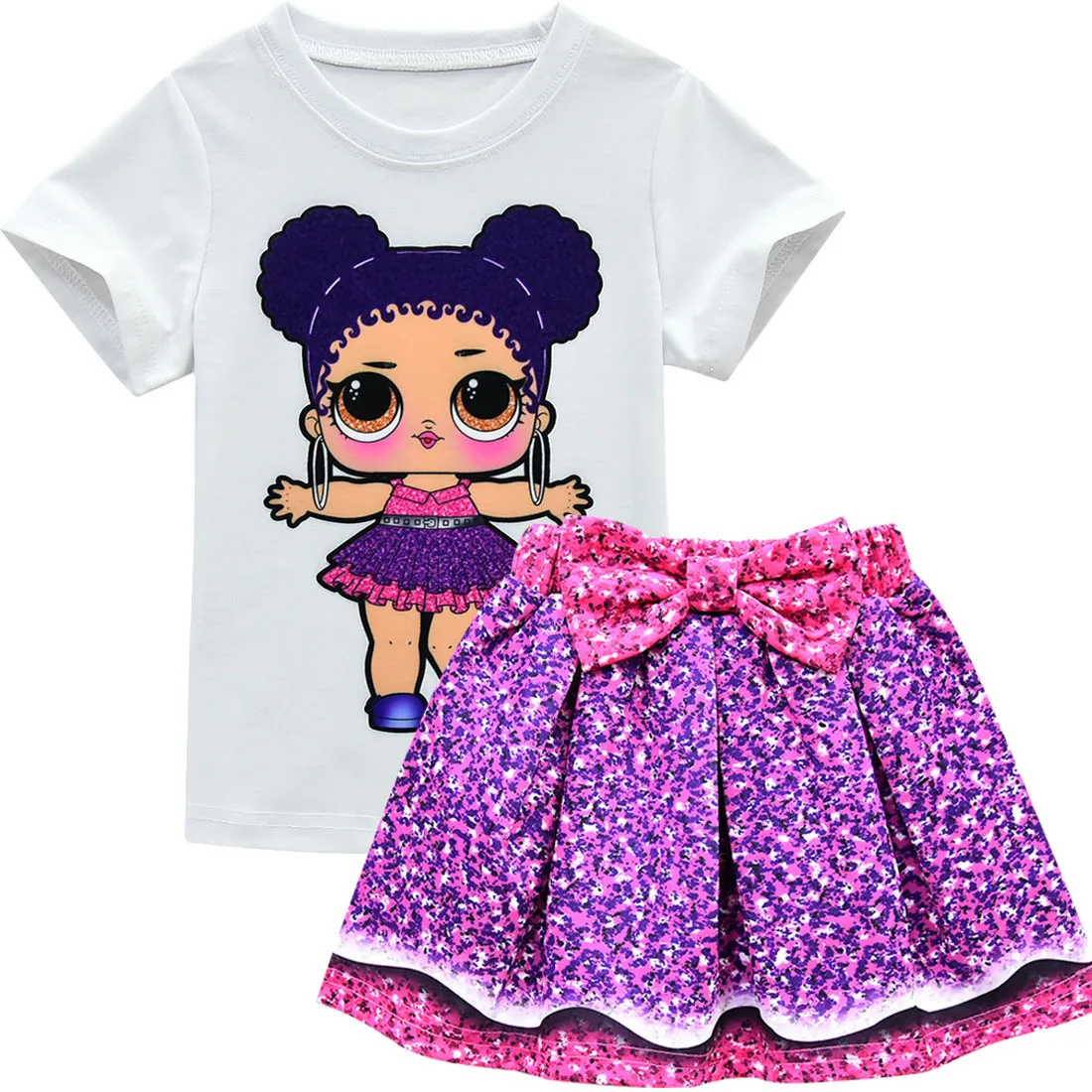 Lol Surprise Dolls-Conjunto de camiseta y falda para niñas, conjunto de ropa para niños, Tops para niñas pequeñas, vestido de princesa, ropa para niños, de falda - AliExpress