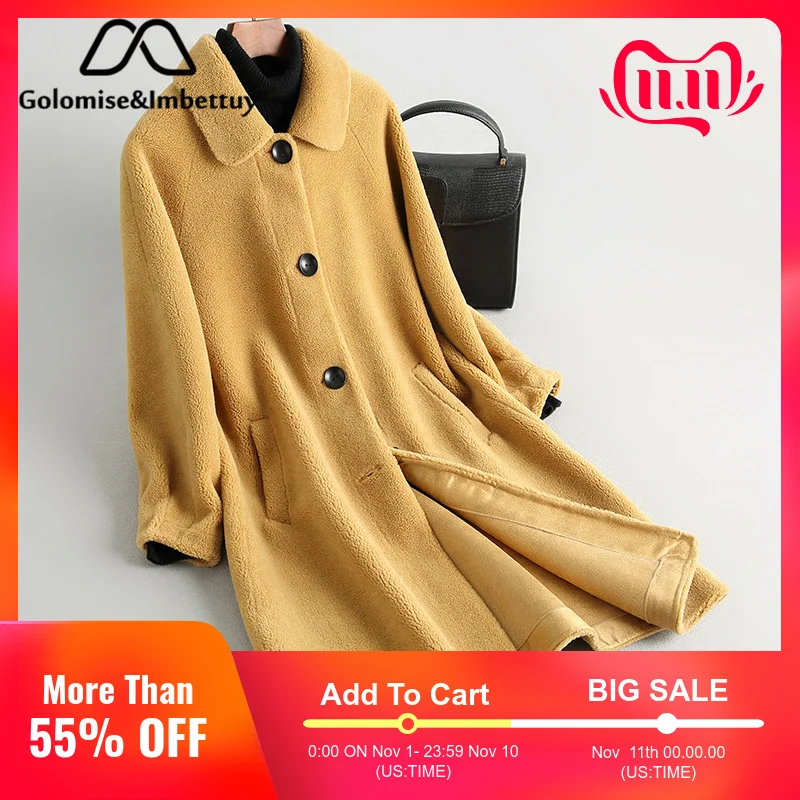 Golomise &amp Imbettuy настоящая композитная шуба из овечьей шерсти женская натуральной