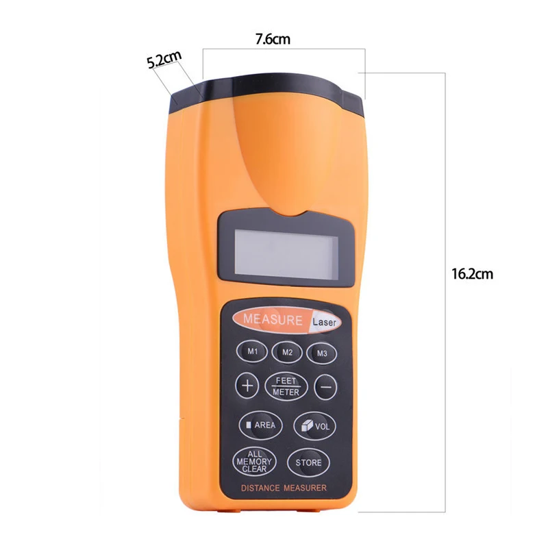 Handheld Ultrasonic Distance Measurer 0.5-18 meters Laser Rangefinder Electronic Tape Measure Building Area Volume Measurement