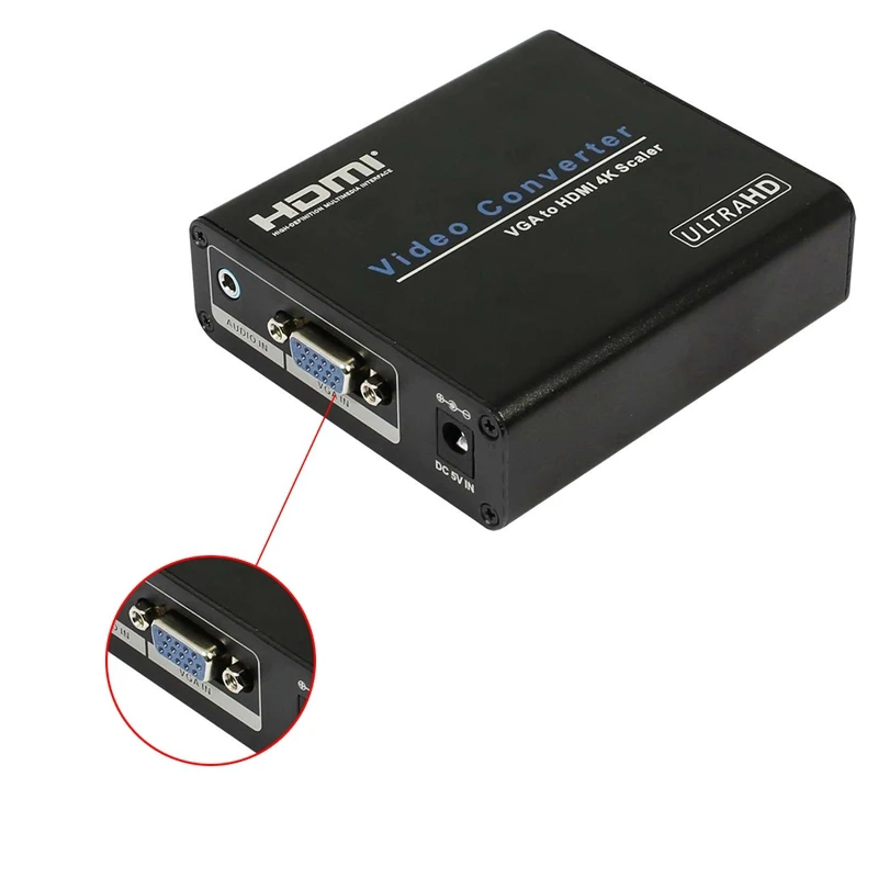 HFES Vga в Hdmi 4K Scaler аудио Vga вход в Hdmi выход 4K x 2K аналого-цифровой адаптер(США штекер