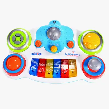 

RCtown DJ Music Mixer Piano with Microphone for Kids with Music and Light