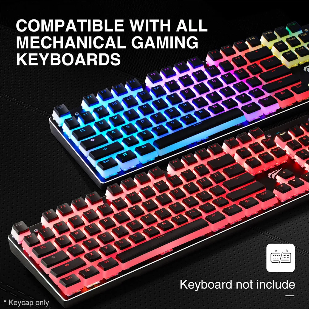 108 шт./компл. колпачки для клавиш с RGB подсветкой сменные клавиатуры