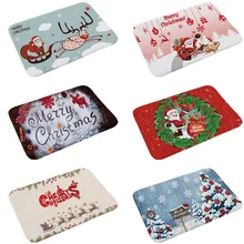 40 см x 60 см Санта Клаус Рождественский термопереводной рисунок коврик для ванной нескользящий ковер мягкий фланелевый коврик для гостиной