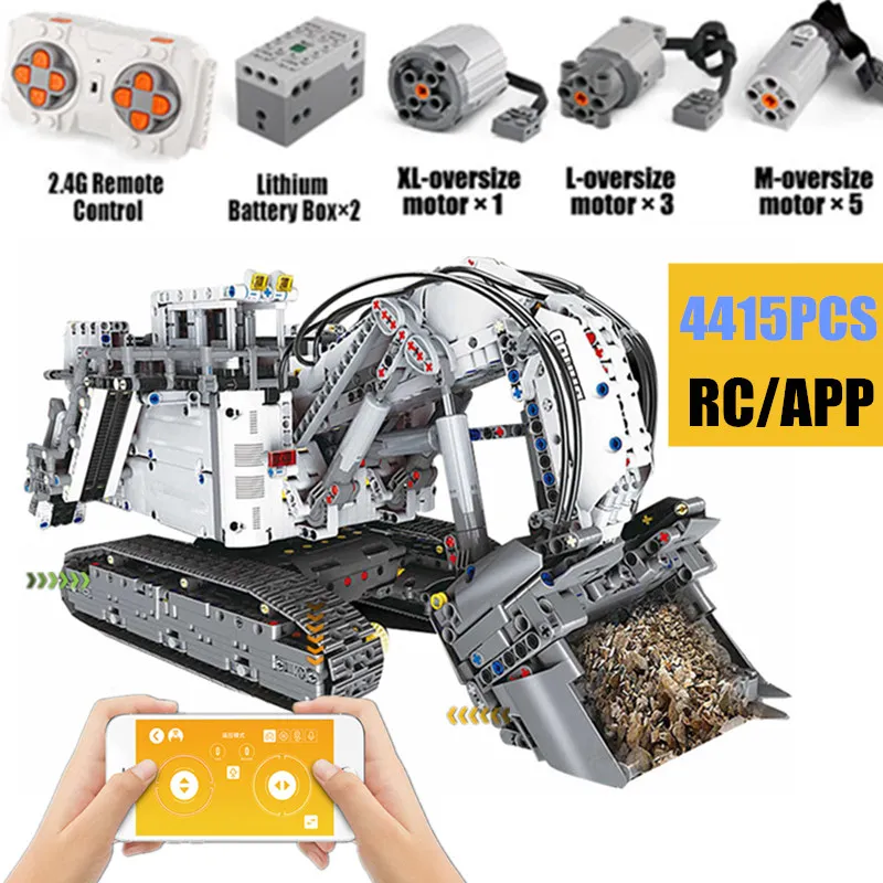 APP RC мобильный кран Mk II экскаватор-погрузчик Fit Technic грузовик город 42009 42100 R9800 строительные блоки кирпичи Подарочная игрушка