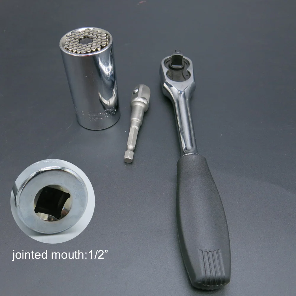 9 to 27mm and Wrench Ручные инструменты, универсальный динамометрический ключ, набор головок, муфта, силовая дрель, храповая втулка, гаечный ключ, инструмент для серебра - Цвет: 9 to 27mm and Wrench