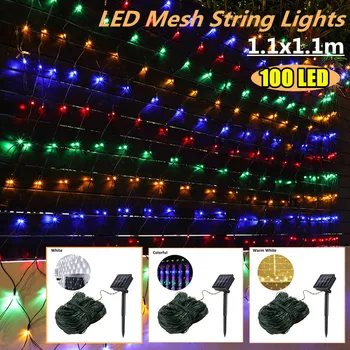 

100 LEDs Solar Light String LED Mesh Lights Waterproof Fairy String Light For Outdoor Garden Lawn Solar Lights Party Lamps