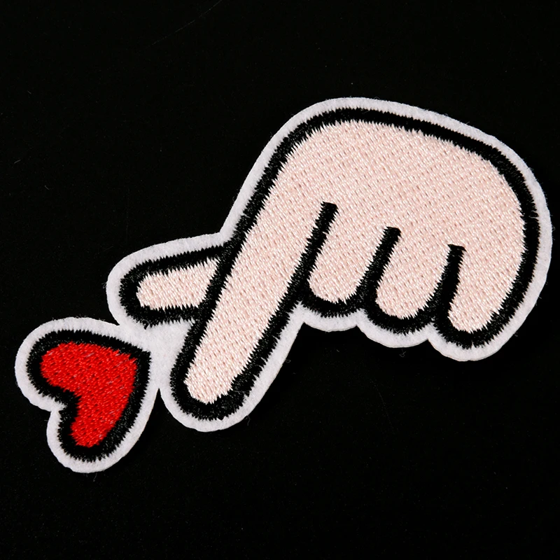 New 1pc Kawaii LOVE Iron On Patch Sewing On Embroidered Applique Fabric Patch for Jacket Badge Clothes Stickers 4.2x6.9cm