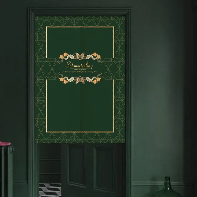 Nordic Dark Green Door Curtain Bedroom Toilet Partition Half Feng Shui | Дом и сад