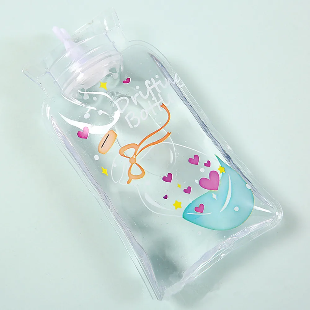 Мини мультяшная грелка, ручная грелка, милый прозрачный тепловой мешок, маленький портативный ручной подогреватель воды, сумка для хранения - Цвет: Bottle