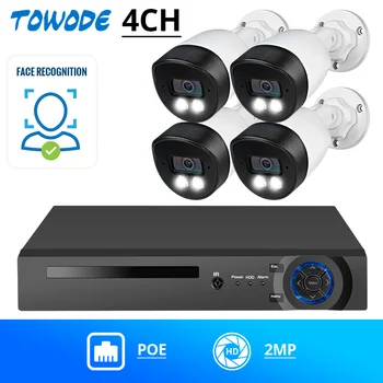 

H.265 8CH 5MP HD POE NVR Kit CCTV Security System Face Record AI IP Camera Outdoor Waterproof Video Surveillance Camera