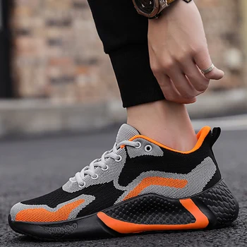 

2020 Men's air mes lace up sneakers Breathable running sport shoes outdoor men sneakers shoes light weight Rubber sole lace-up