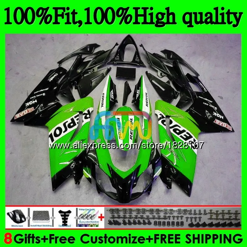 Инъекции для Aprilia RS4 RS-125 RS125 12 13 Repsol зеленый 14 15 16 62BS. 27 RS125R RSV125 RS 125 2012 2013 обтекатель