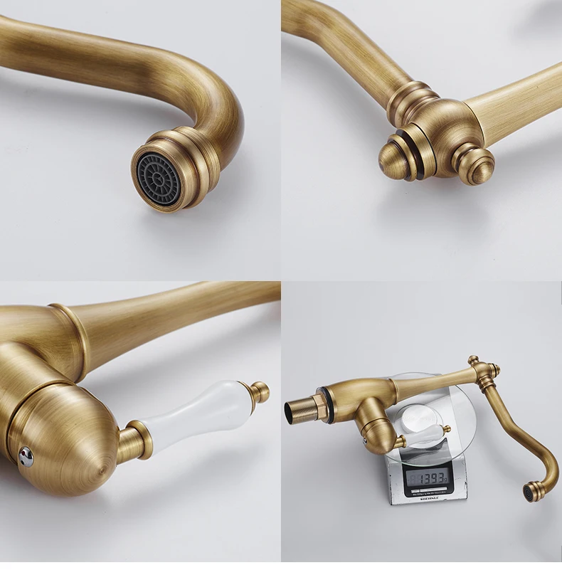 torneira giratória de torneira de água quente fria com misturador de pia de cozinha elkmel