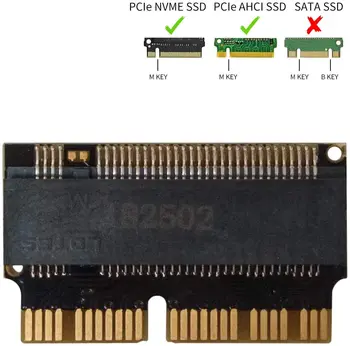 

M.2 NVME SSD Convert Adapter for MacBook Air Pro Retina Mid 2, NVME/AHCI SSD Upgraded Kit for A1465 A1466 A1398 A1502