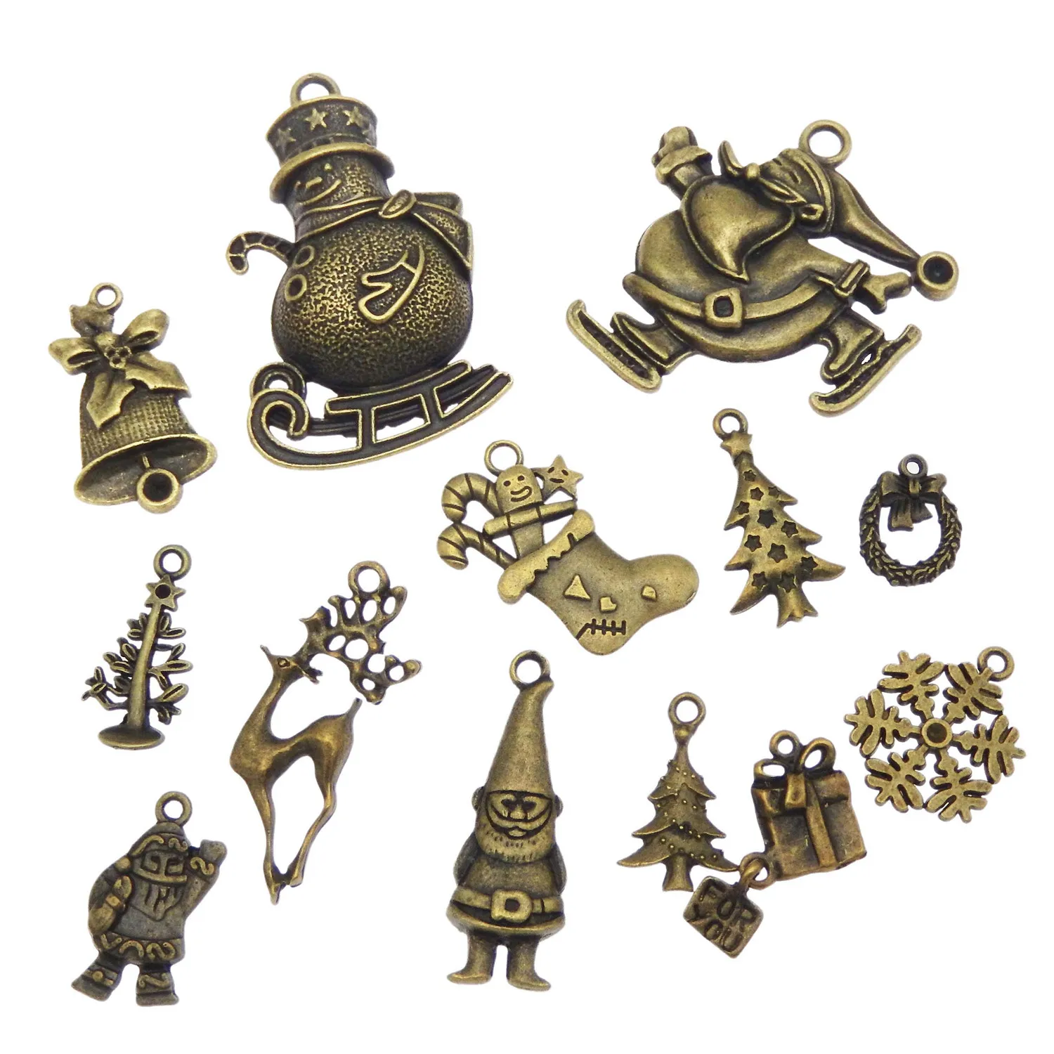 10 шт. бронзовые серьги колье браслет|Шармы| |