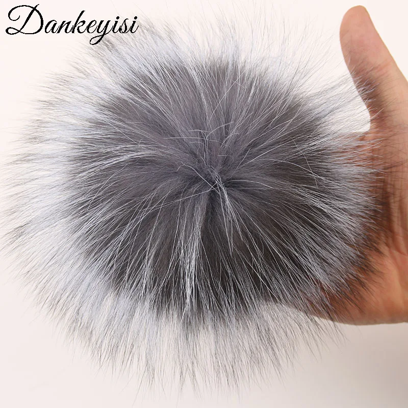 DANKEYISI пушистые Помпоны из меха норки 15-16 см DIY помпоны енота лисы меховые шарики