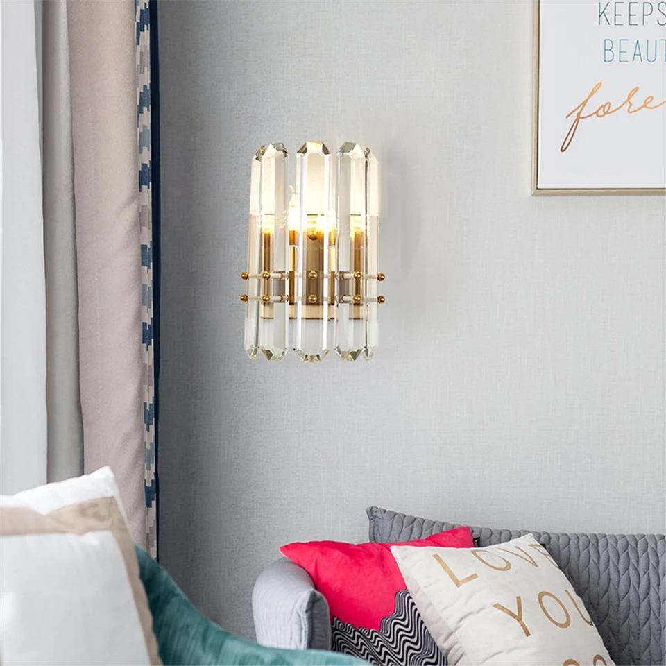 

Modern LED crystal wall lamp bedroom living room corridor wall lights lighting interior decor hanging lamp Sconce Light Fixtures