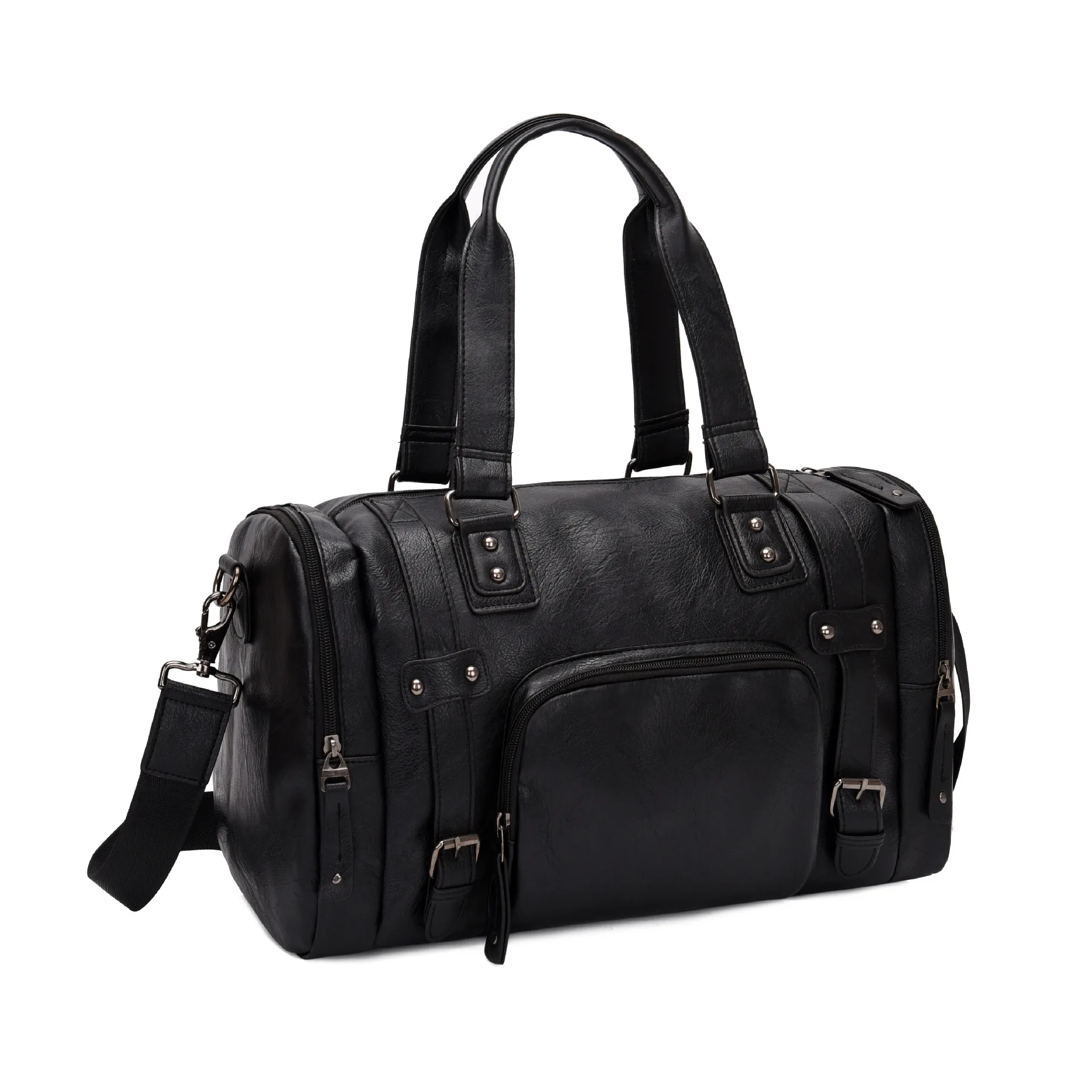 Men's Leather Travel Bag Large Duffle Business Big Fitness Shoulder Bags Carry on Weekend Handbag Luggage Pack Soft PU XA605ZC
