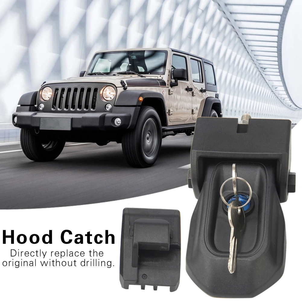 Locking Hood Catch Kit Outdoor Anti resistance Repairing Bonnet Latch with  Key Set Parts for JEEP Wrangler JL 2018 2020| | - AliExpress