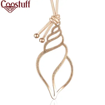 

Vintage Women's Conch Jewelry Simple Pendants Long Rope Chains Statement Necklaces Suspension Female Neck Decoration Accessories