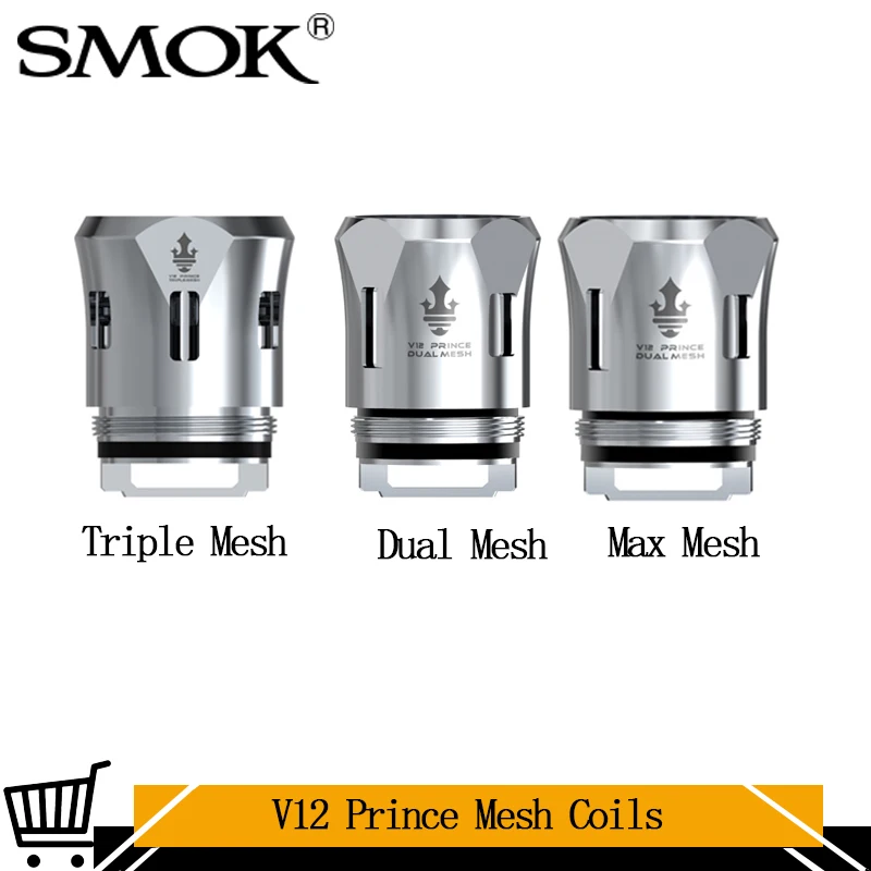 3 шт./лот оригинальный SMOK V12 Prince Двойная сетка 0.2ohm Максимальная 0.17ohm Тройная 0.15ohm