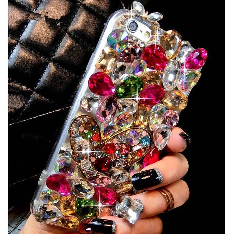 

Luxury 3D Color Diamond Case Rhinestone Bling Phone Cover Crystal funda coque for Xiaomi mi 5S 6 8 Lite 9 SE 5X 6X A2 MAX2 MAX3