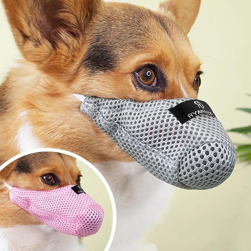 Dog Muzzle Nylon Mesh Pet Mouth Mask Anti Bark Bite Chew Dog Muzzles Adjustable For Small Large Dogs Training Pet Accessories